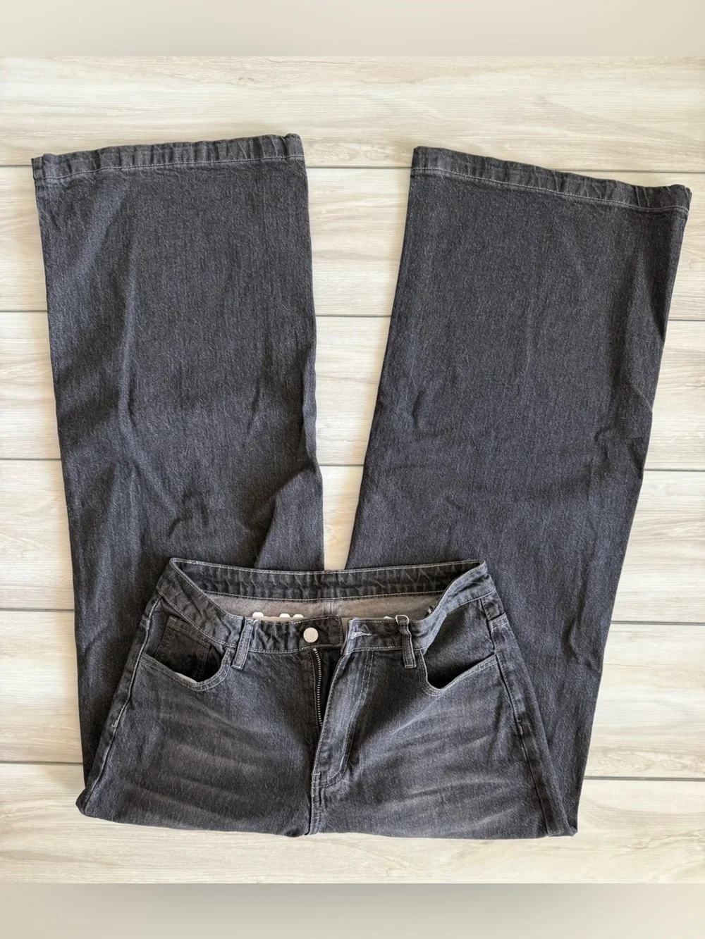 MISSGUIDED Wide Leg High Rise Black Denim Jeans Black Size 29 NWT IN PACKAGE - Picture 6 of 12